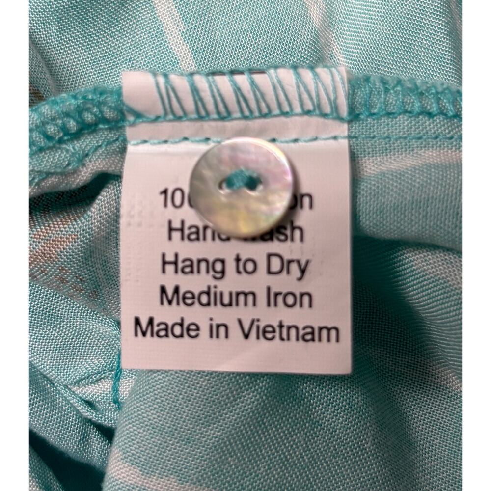 Angels by the Sea Hawaii Girls Dress Pineapple Teal Stripe Rayon Size 10 New - Picture 8 of 8